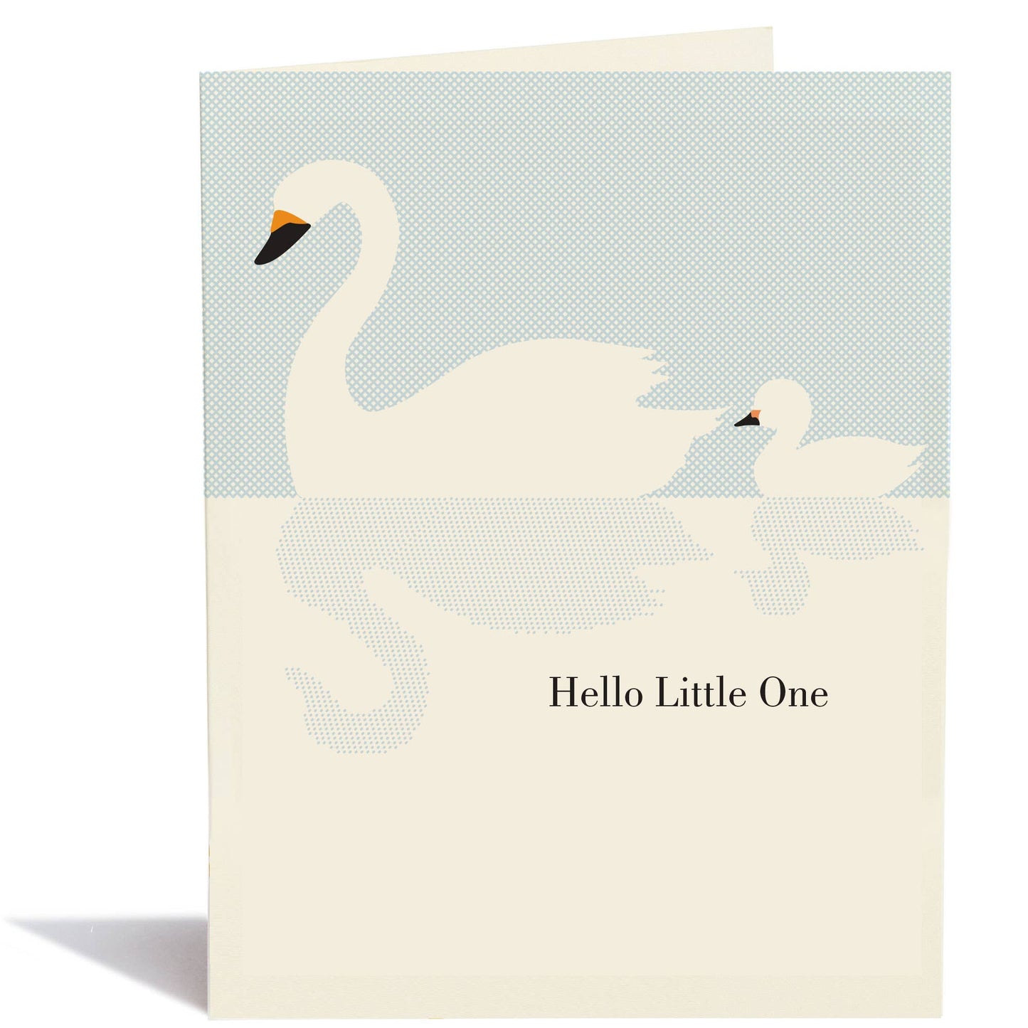 Baby Swan Cream Baby Card