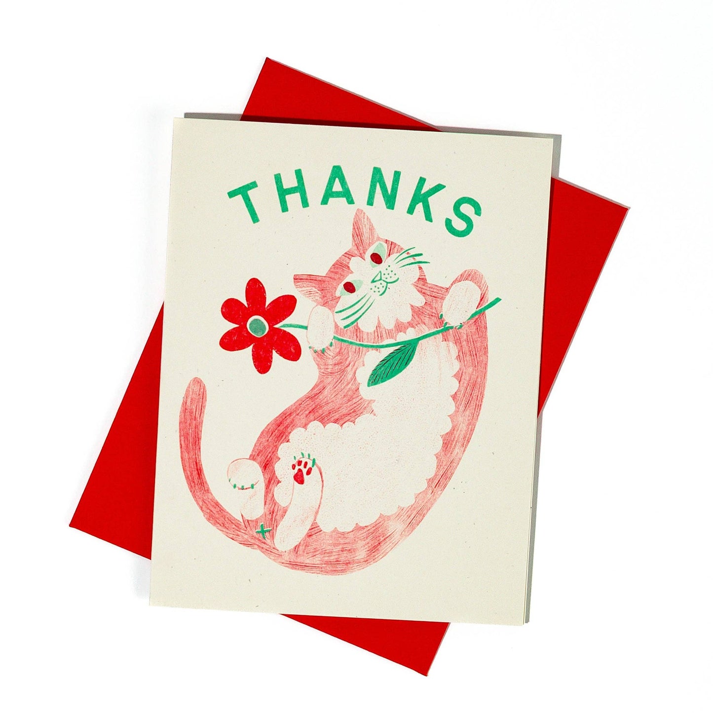 Thanks Cat & Flower Card