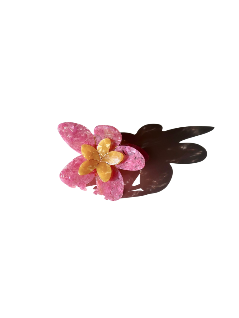 Hand-painted Frangipani Flower Claw Hair Clip | Eco-Friendly: Blue