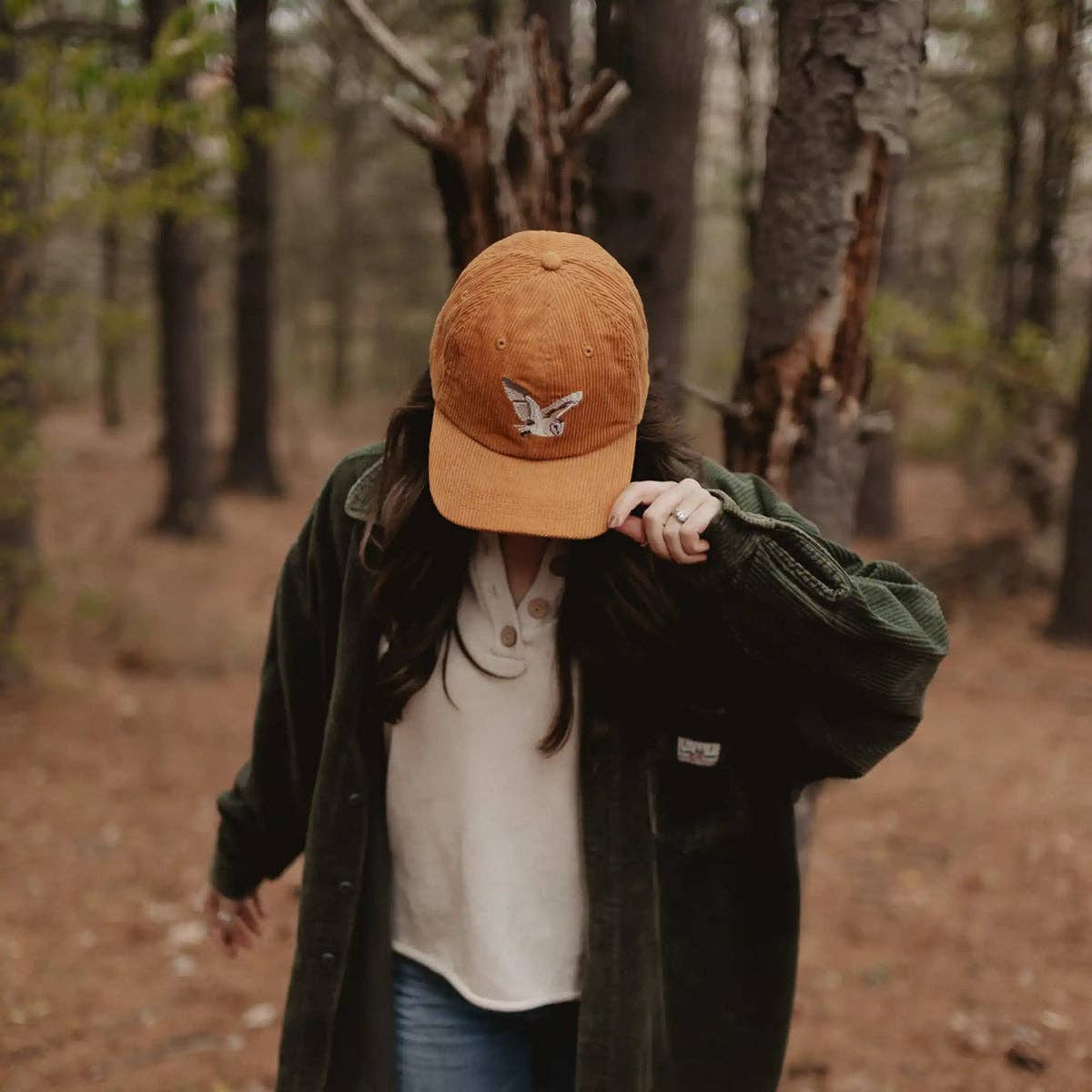 Barn Owl Corduroy Hat: Amber