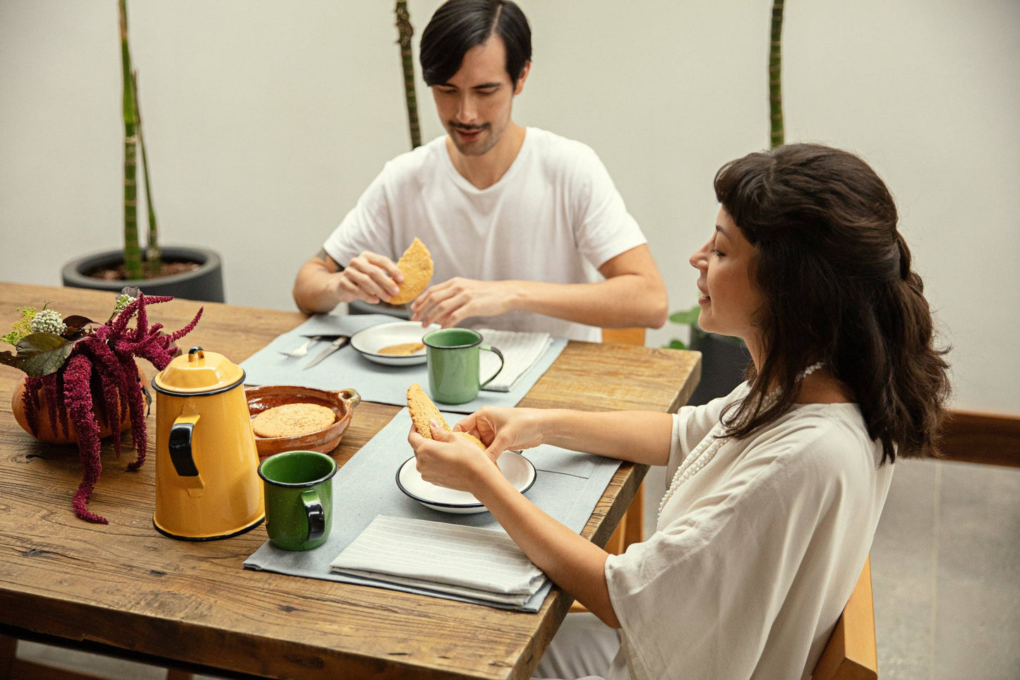 Cloth Placemats with Pocket, Set of 4 - Denim 100% cotton: Denim