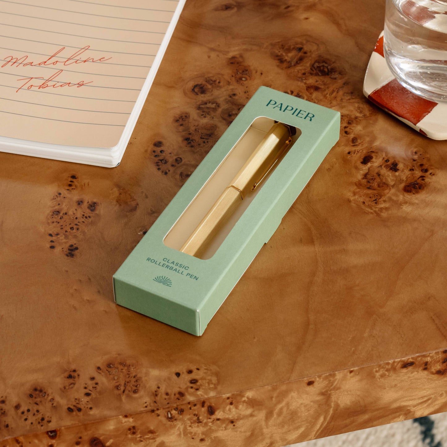 Classic Rollerball Pen with Pen Clip: Gold