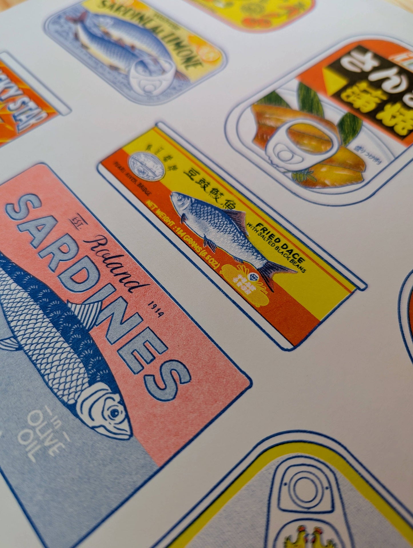 Tinned Fish | 8.5"x11" Risograph Print