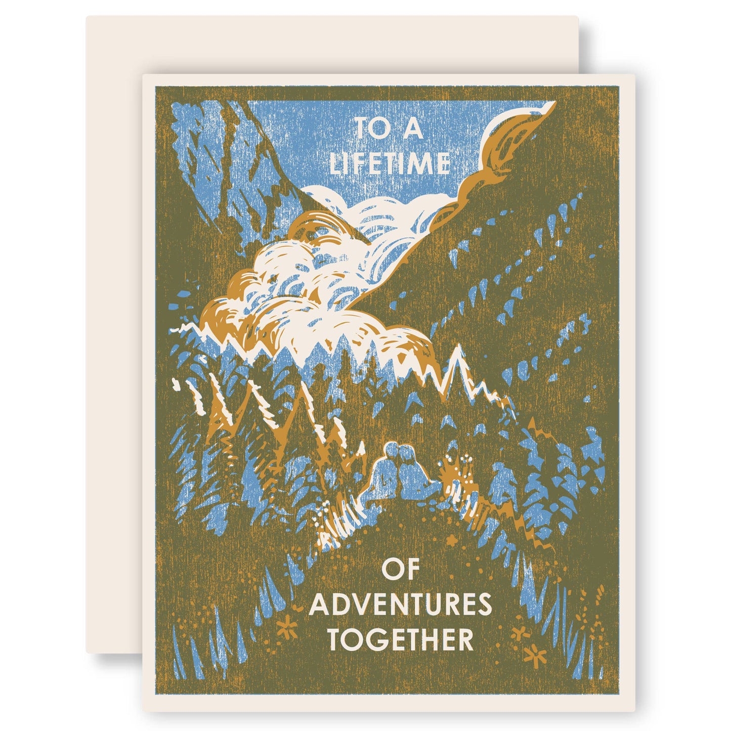 Lifetime of Adventures Letterpress Anniversary Card