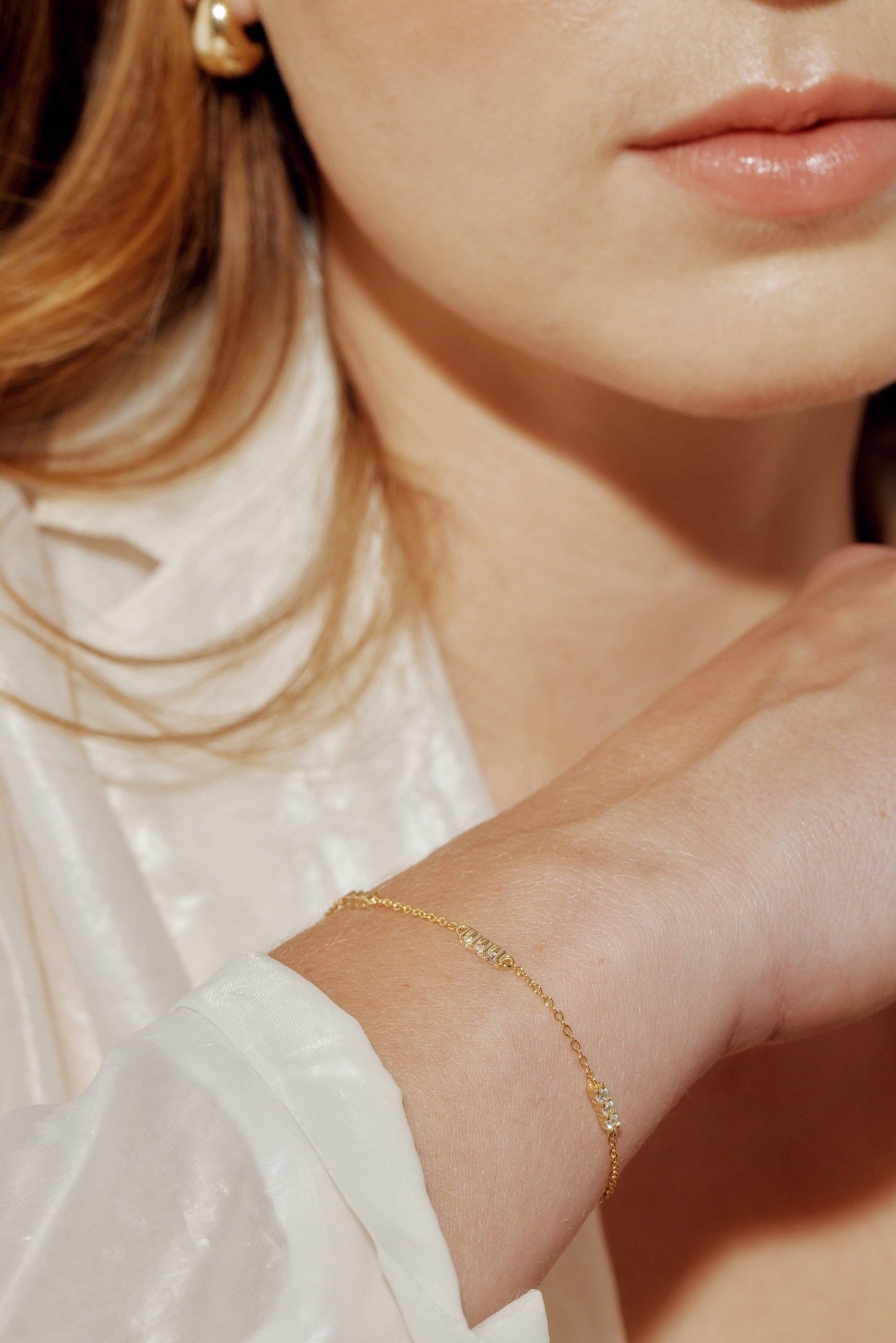 Finn 14K Gold Vermeil Triple CZ Bar Bracelet