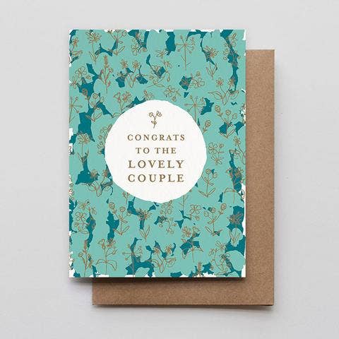 Lovely Couple Flowers Wedding Card