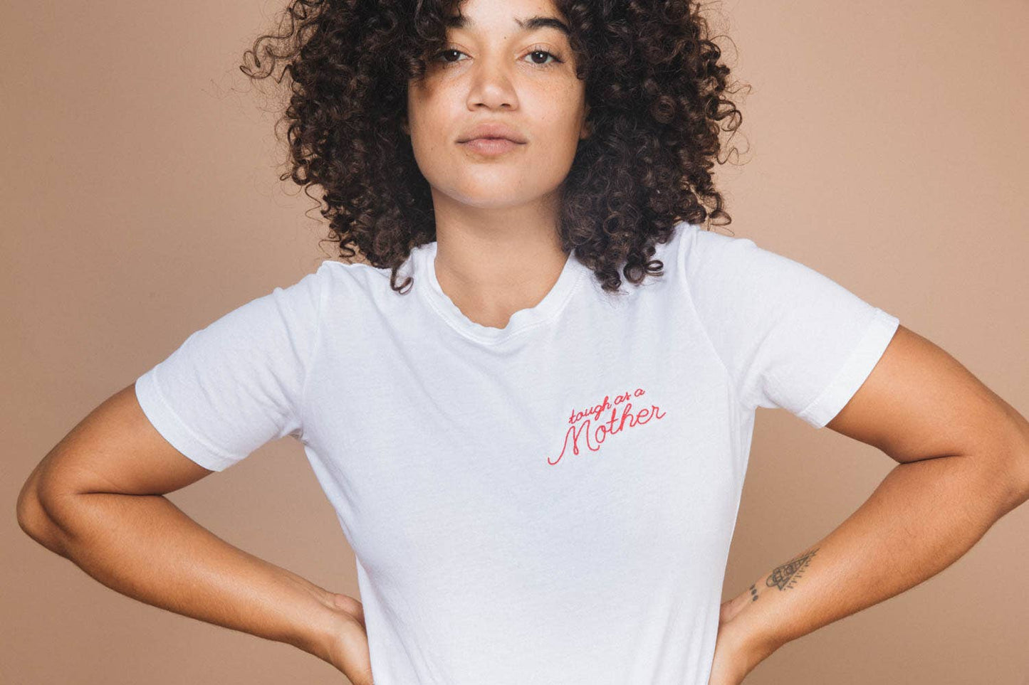 Tough as a Mother White Fitted Tee | S