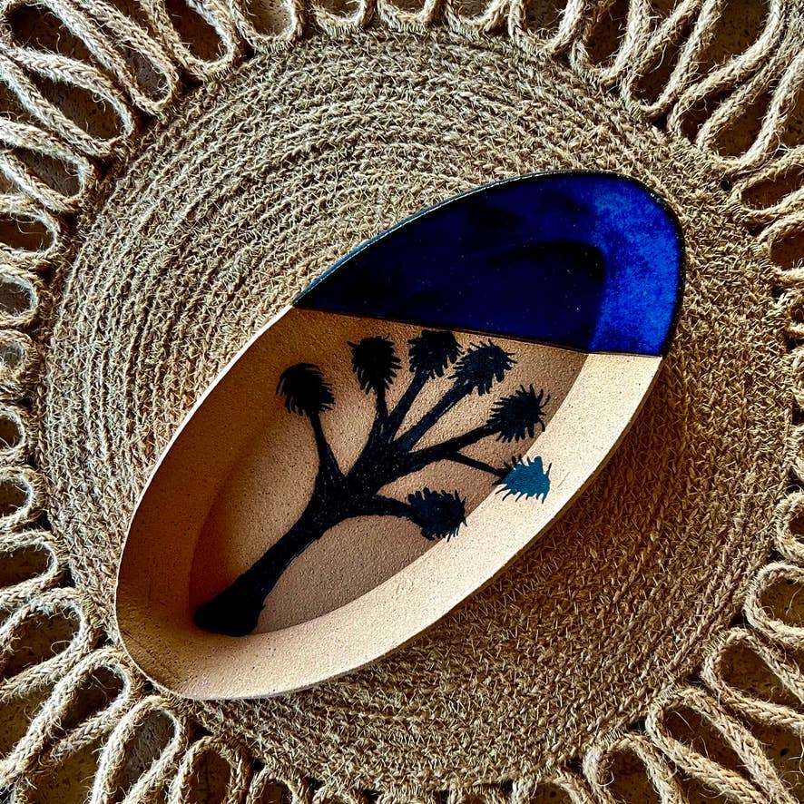 Cacti Oval Trinket Dishes: Saguaro/Teal
