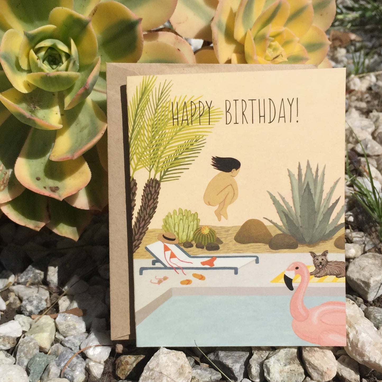 Birthday Suit Pool Party Cannonball Birthday Card