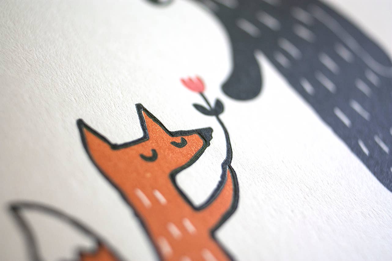 Fox Bear Thanks Card