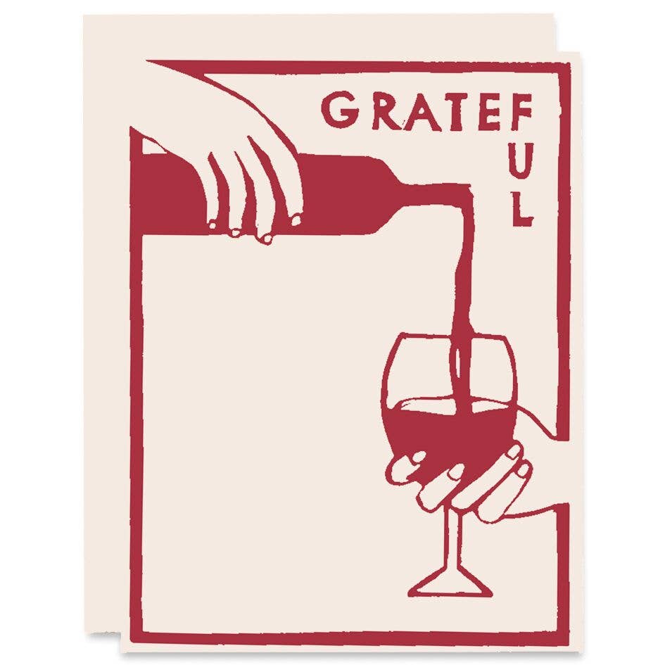 Grateful Wine Fall Thank You Card