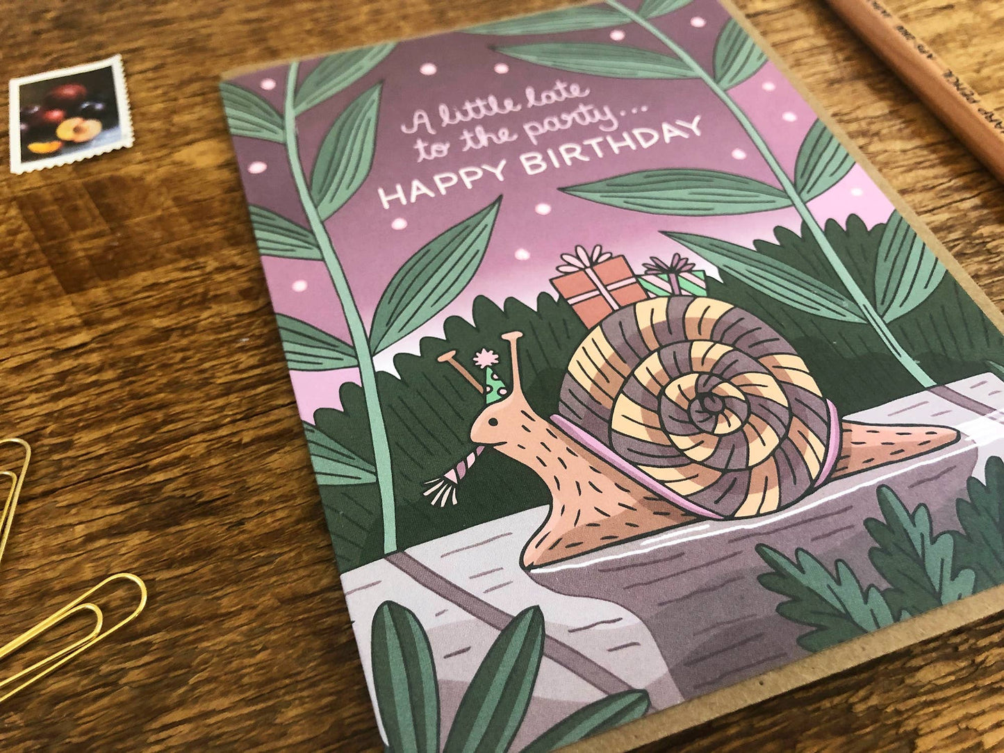 Belated Birthday Snail Card