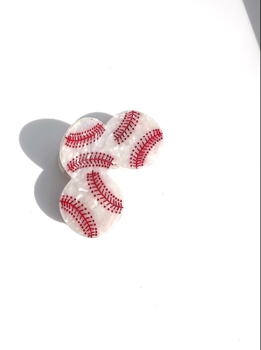Hand-Painted Eco-Friendly Hair Claw Clip | Homerun Baseball