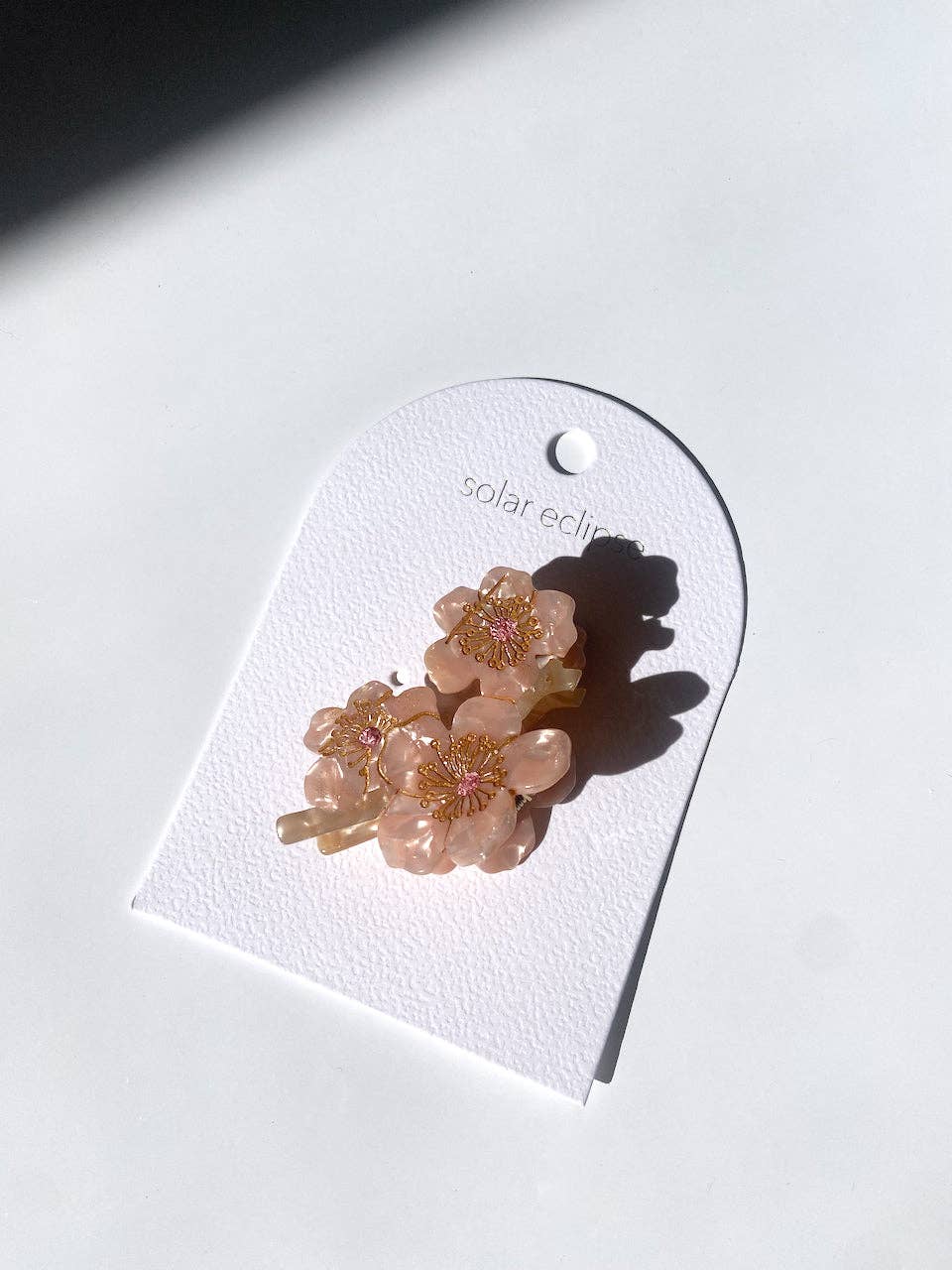 Hand-Painted Eco-Friendly Hair Claw Clip | Pink Cherry Blossoms