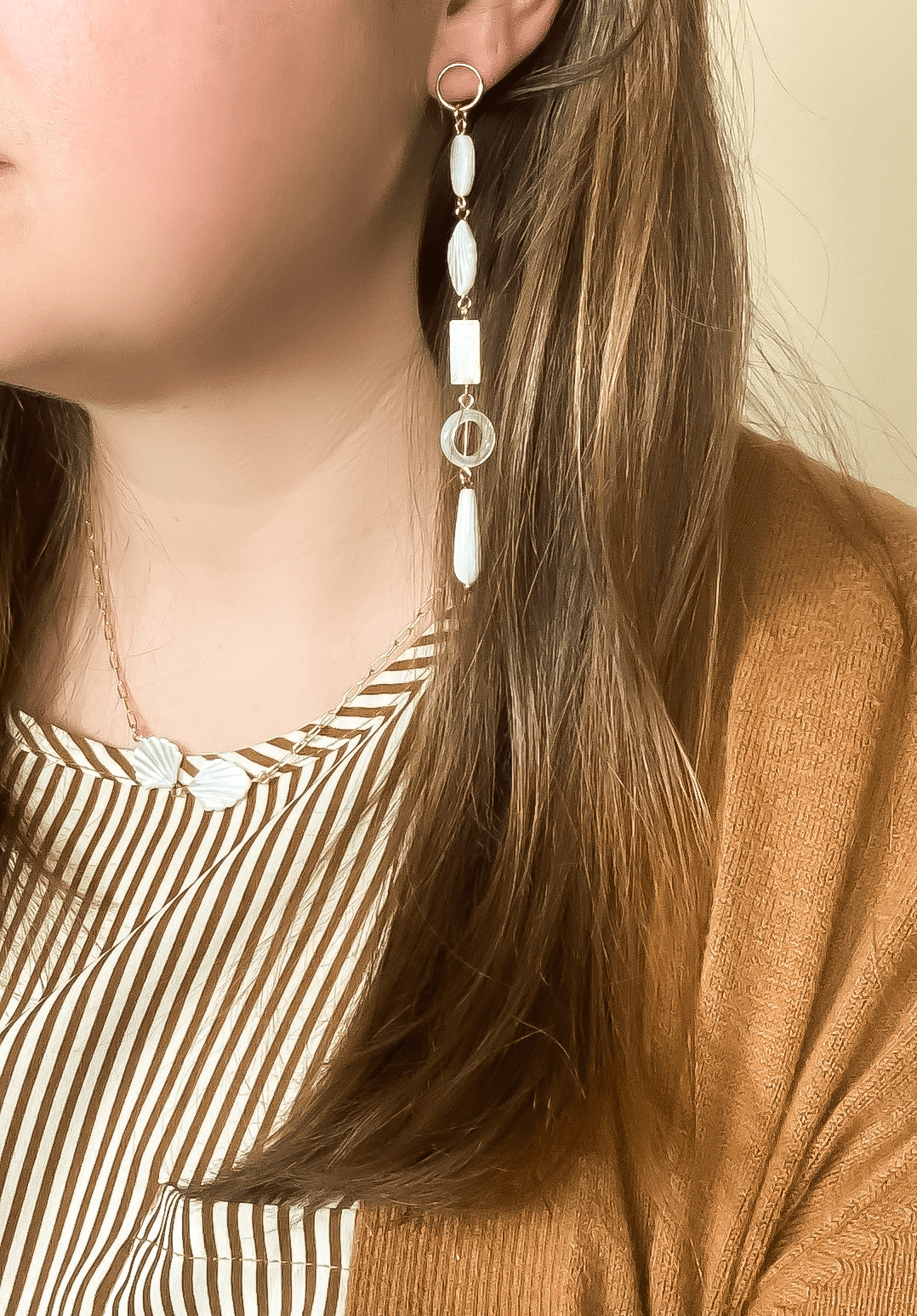 Mother of Pearl Charm Earrings | 14kt Gold Fill