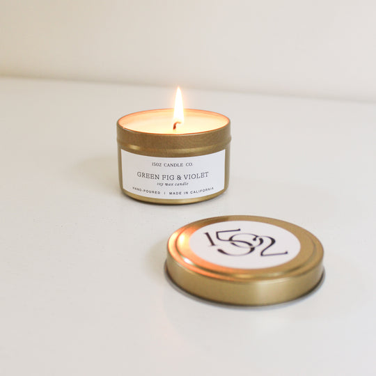1502 Travel Tin Candle | Green Fig & Violet