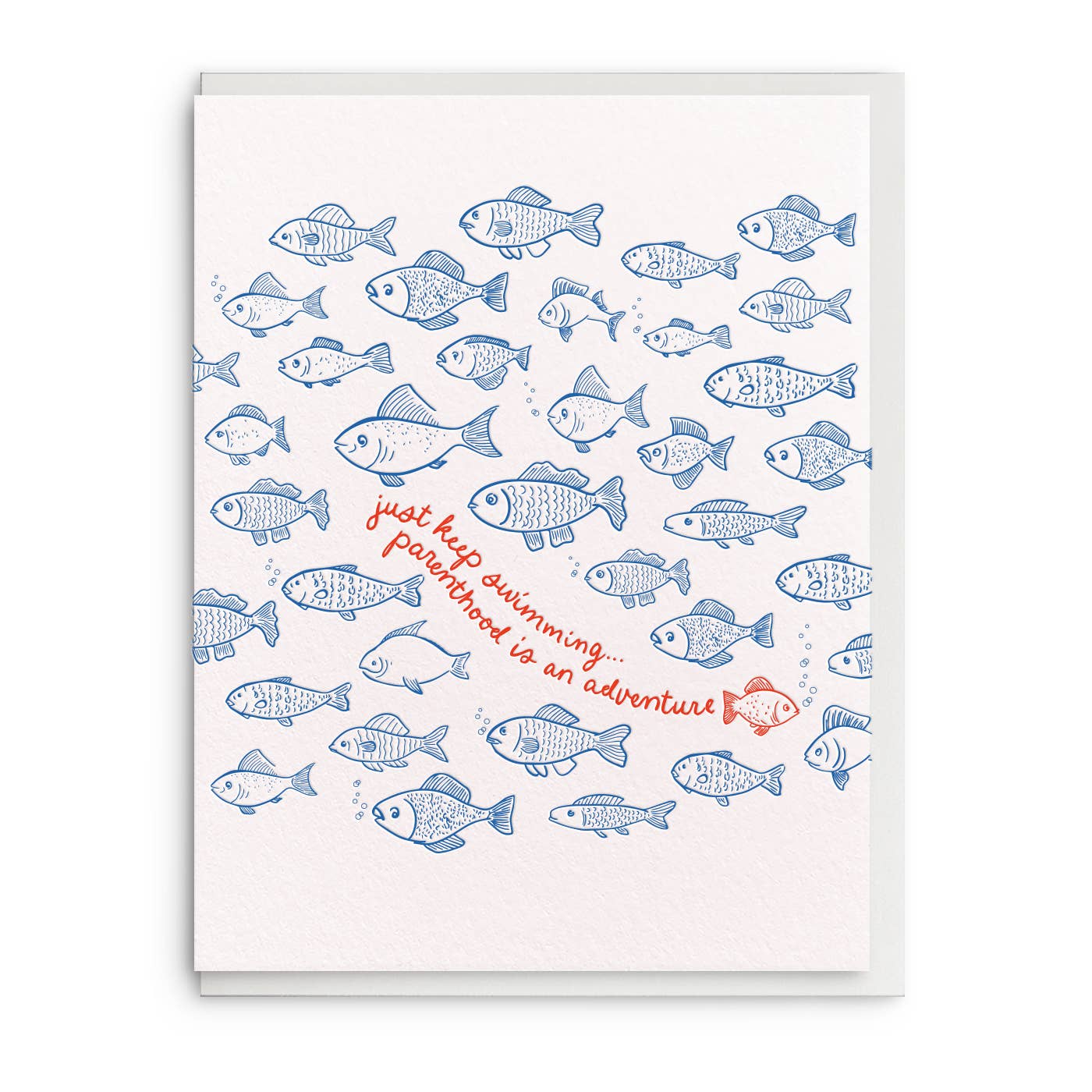 Keep Swimming, Letterpress Baby Greeting Card