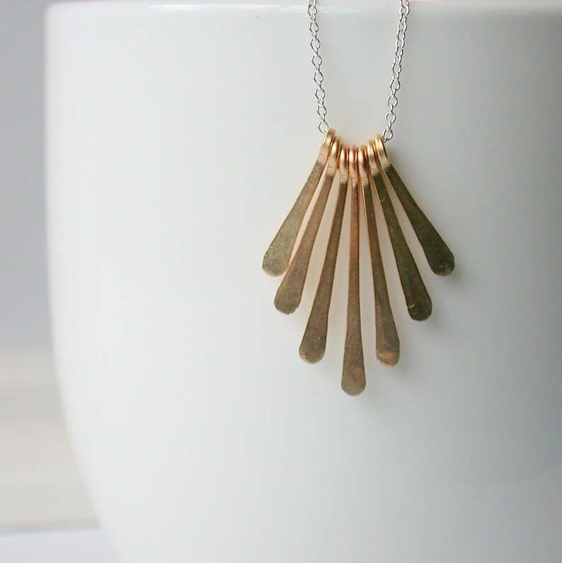 Petite Fringe Pendant 16" Necklace | Gold Fill
