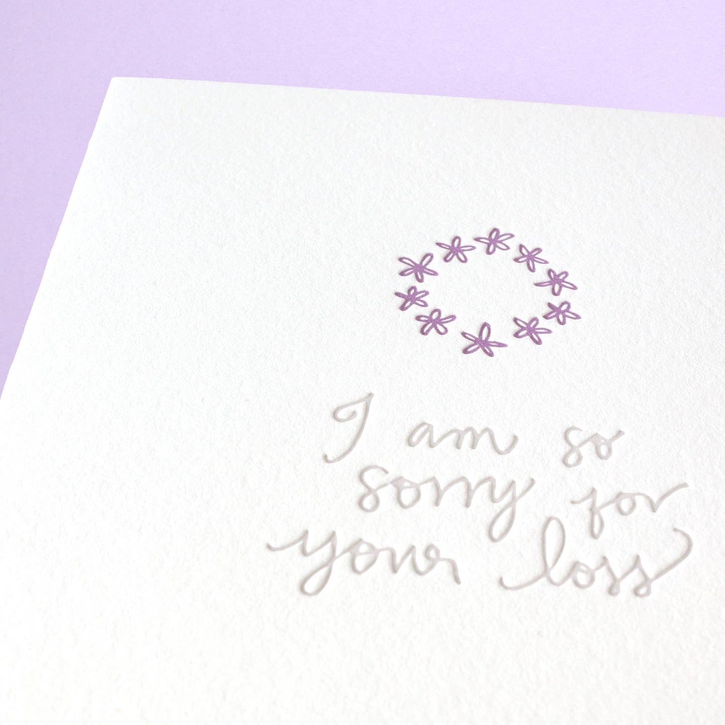 So Sorry For Your Loss Letterpress Sympathy Card