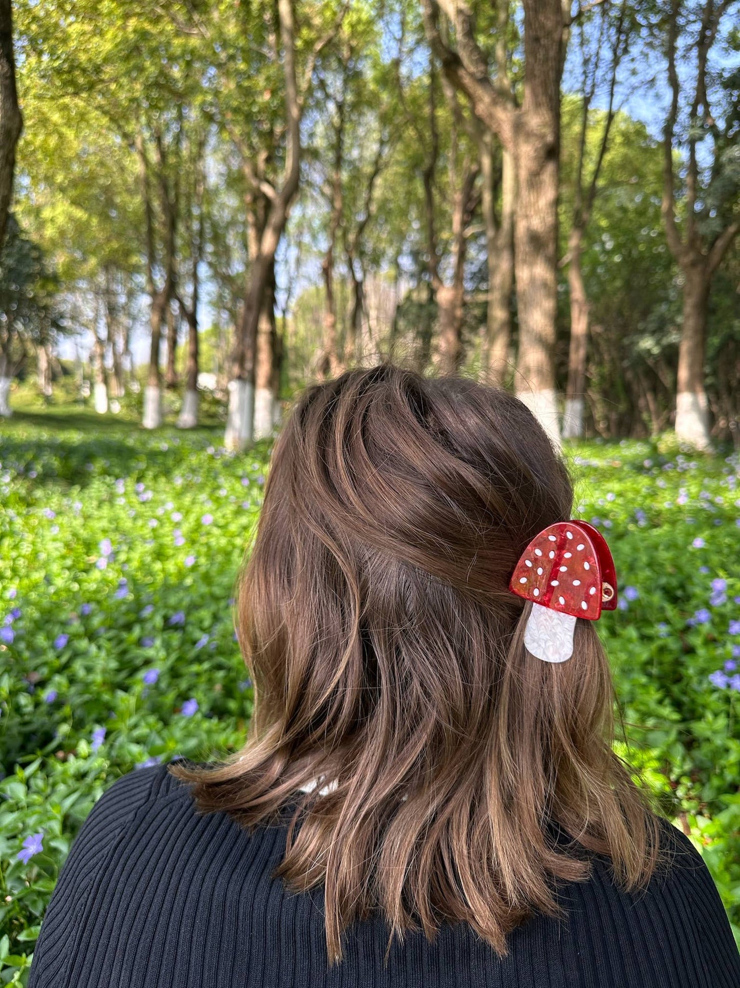 Hand-painted Eco-Friendly Toadstool Mushroom Hair Claw Clip | Red