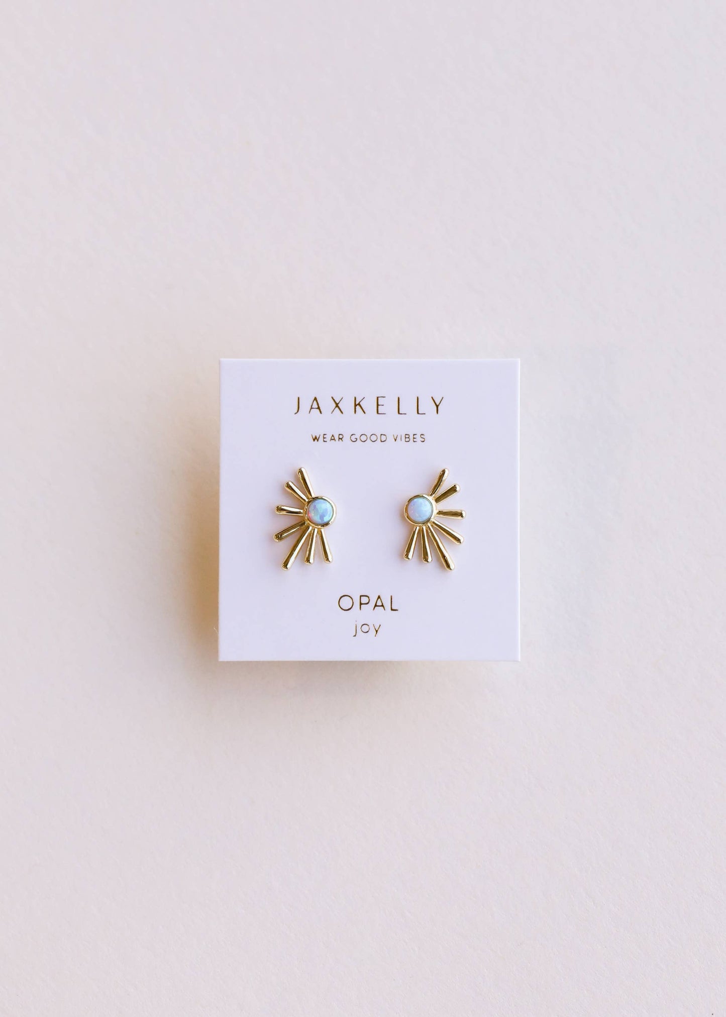 Sun Ray Earrings | Gold | Fire Opal