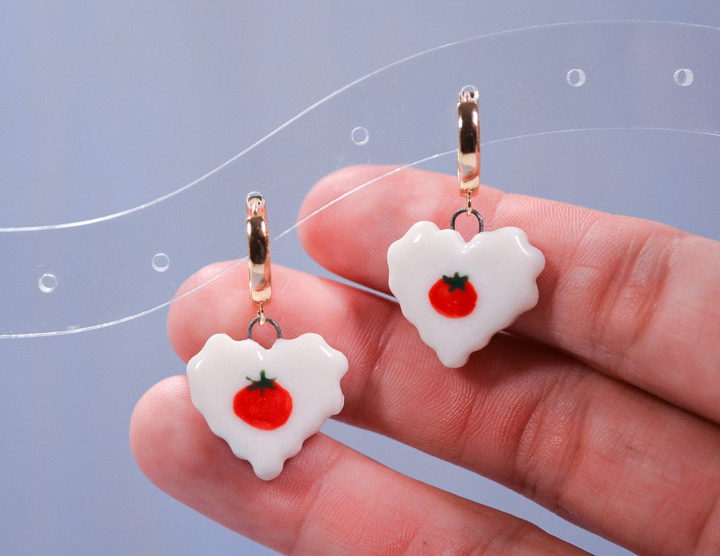 Tomato Heart Earrings