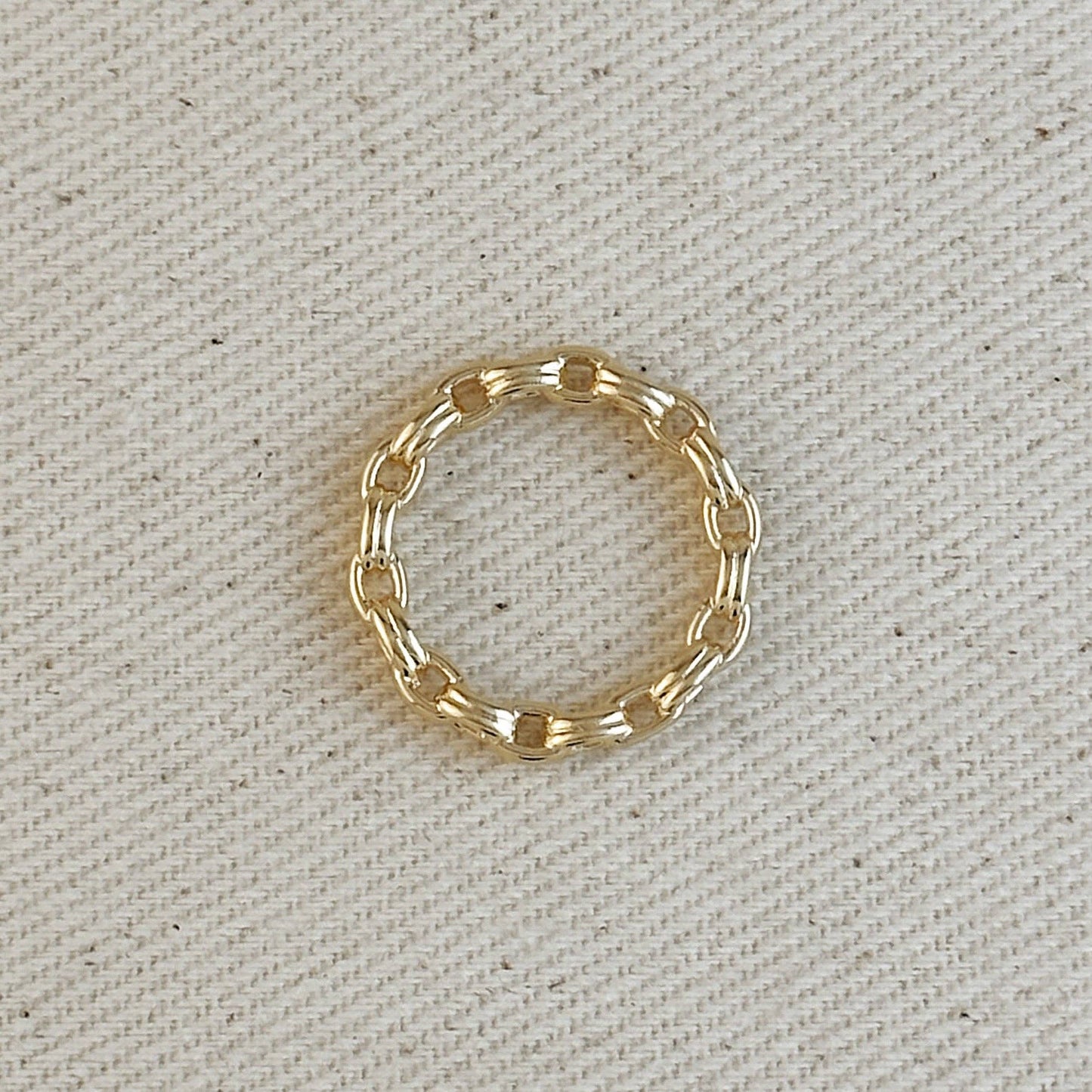 18k Gold Filled Double Link Chain Band Ring | 7