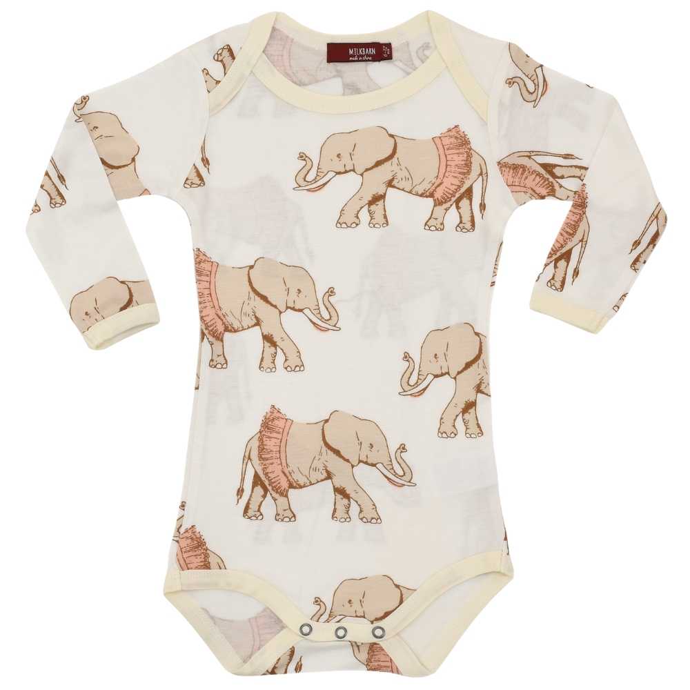 Milkbarn Long Sleeve One Piece - Tutu Elephant