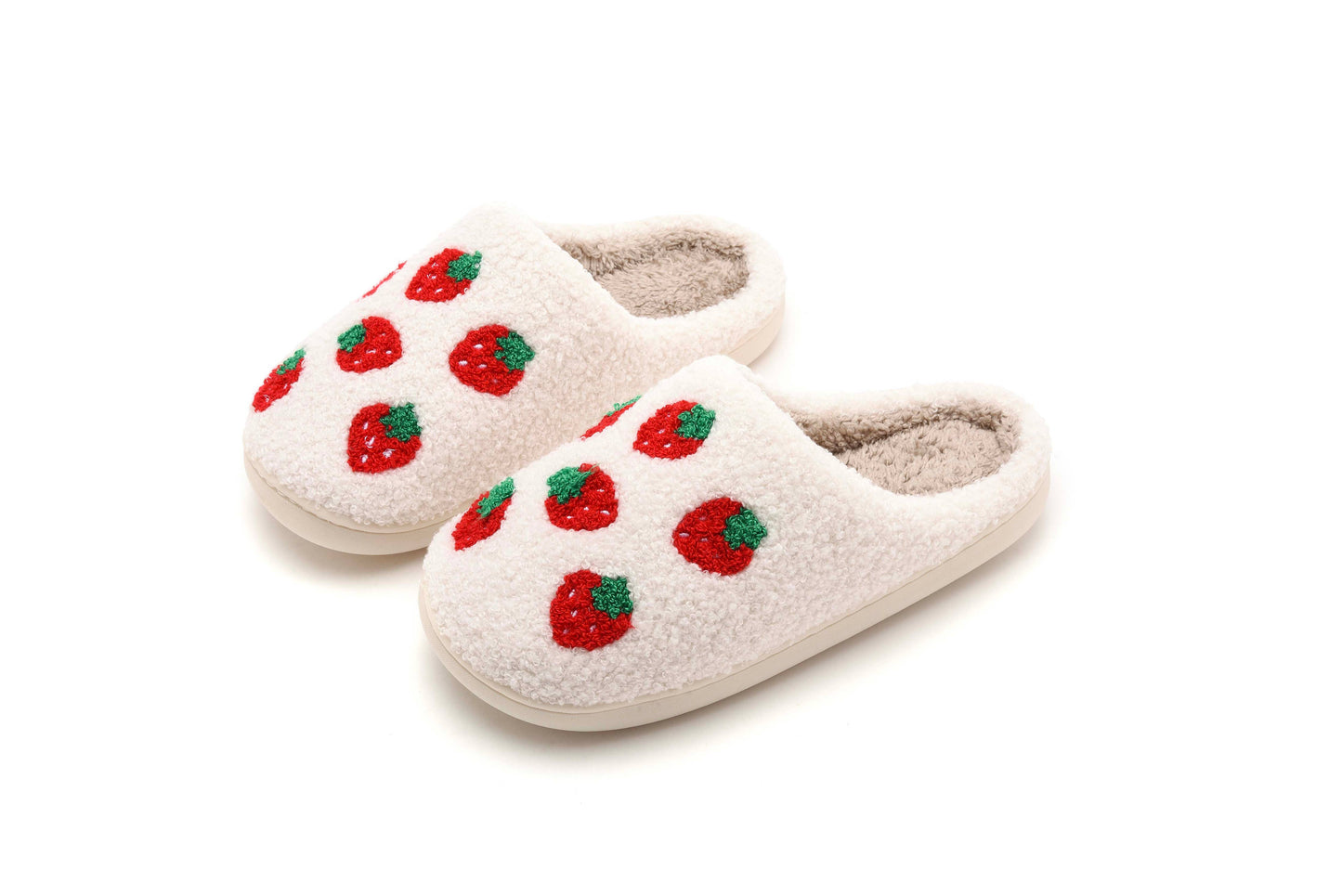 Strawberry Soft Fluffy Comfy Warm House Slipper: Large / Strawberry