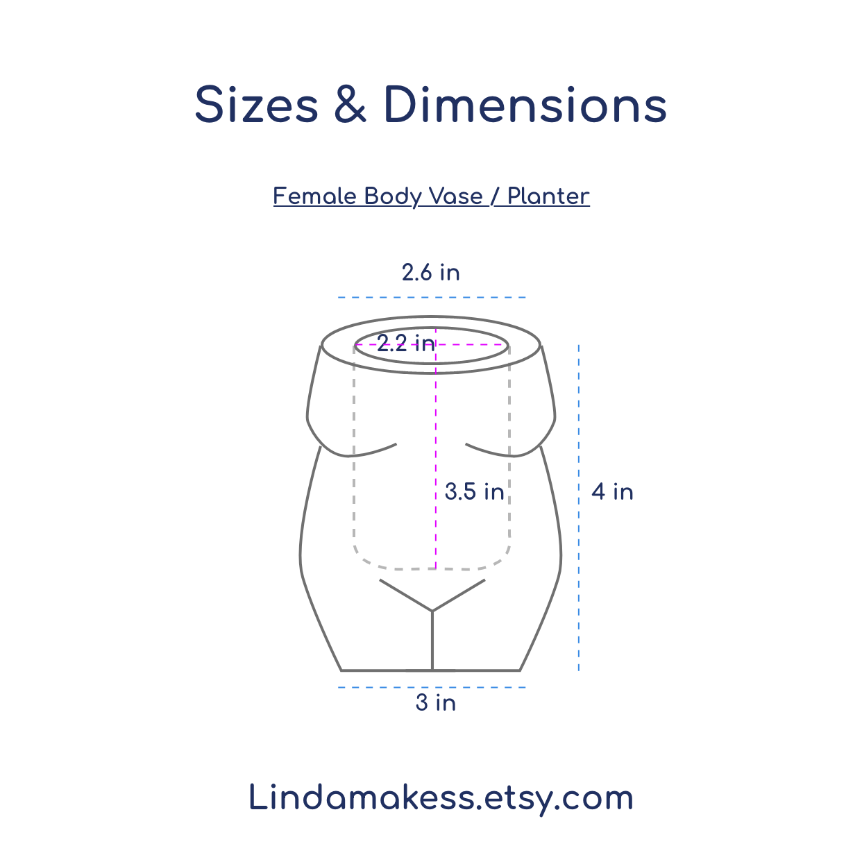Solid Color Female Body Vase / Planter: Charcoal / With Drainage