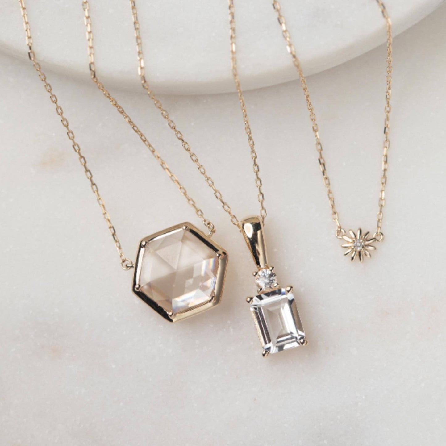 Solid Gold Diamond Daisy Pendant