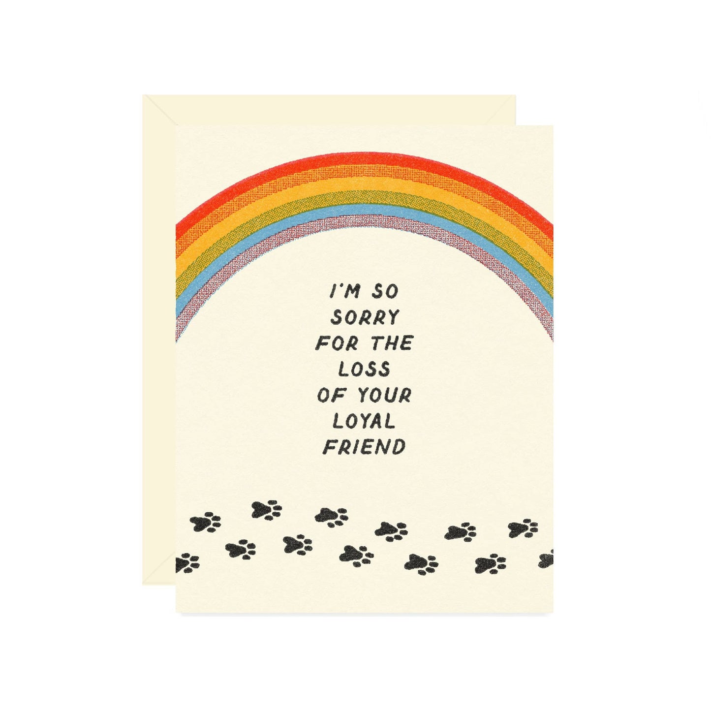 Pet Sympathy Rainbow Paw Prints Card