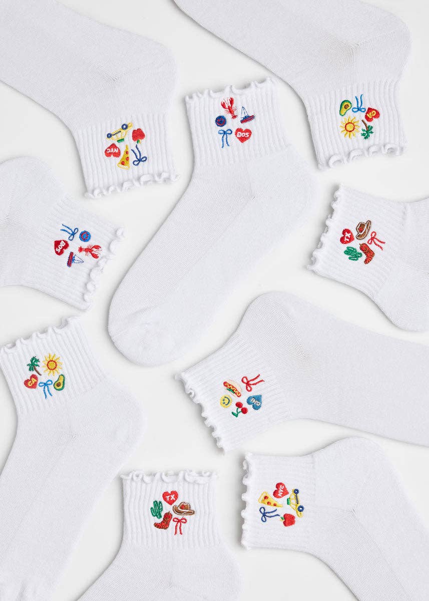 California Icons Ruffle Sock