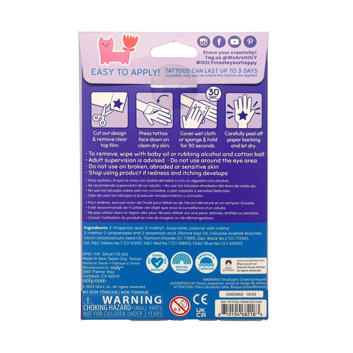 Mini Tattoo Palooza Temporary Tattoos X Suzy | Pawsitive Cat