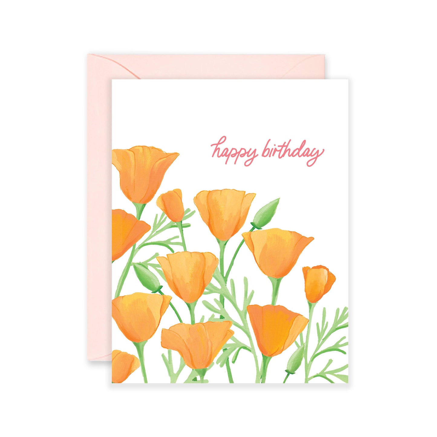 Poppy Birthday Happy Birthday Floral Card