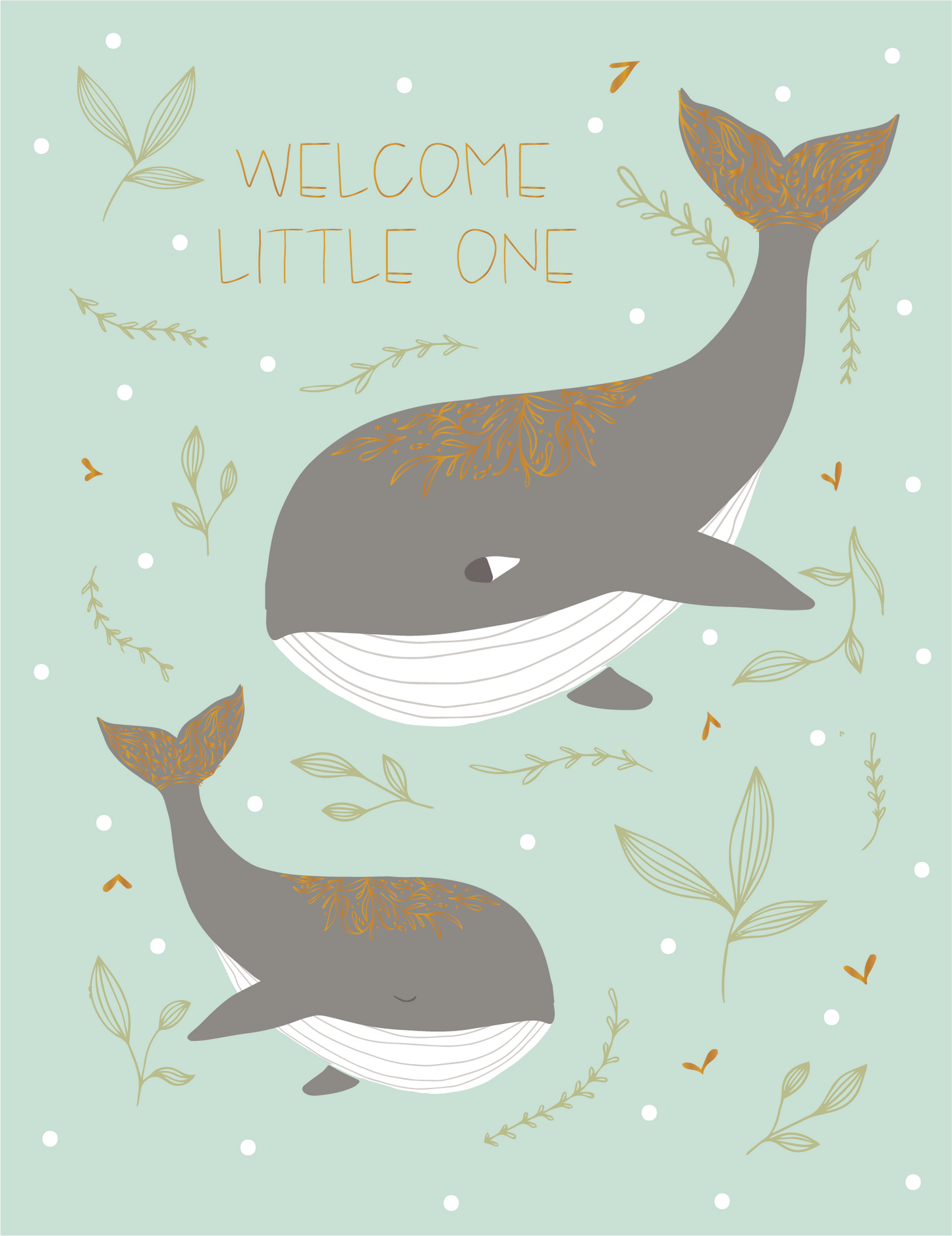 Welcome Little One Gold Foil New Baby Card
