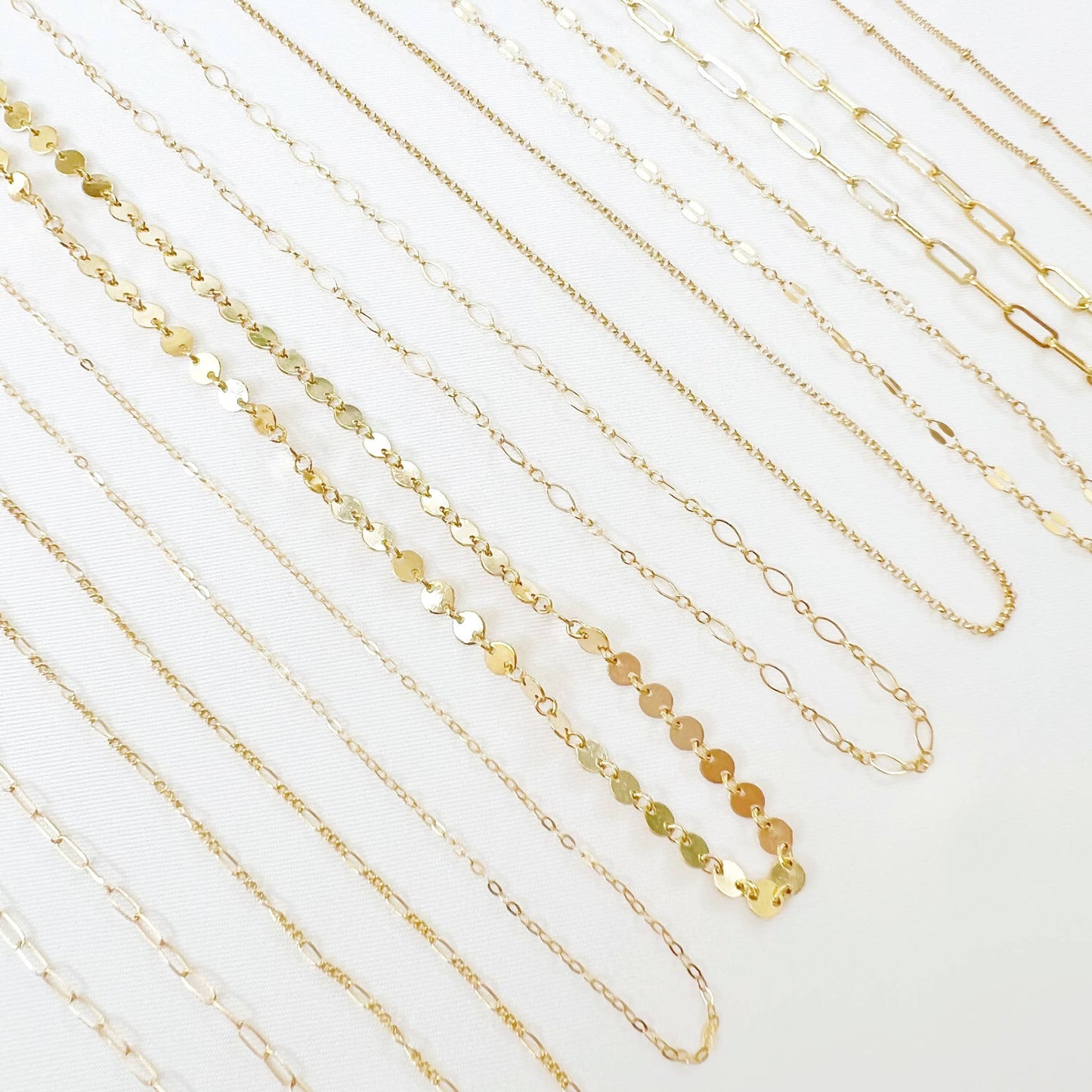 Luxe Sequin Disc Chain Necklace Gold Filled