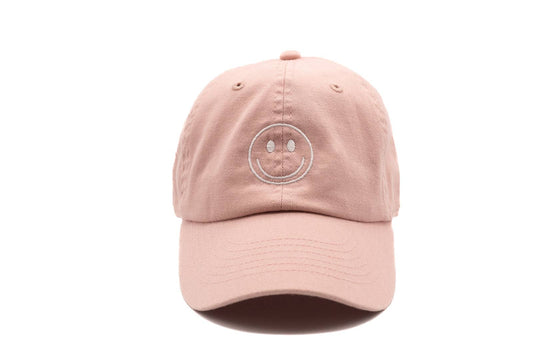 Dusty Rose Smiley Face Hat