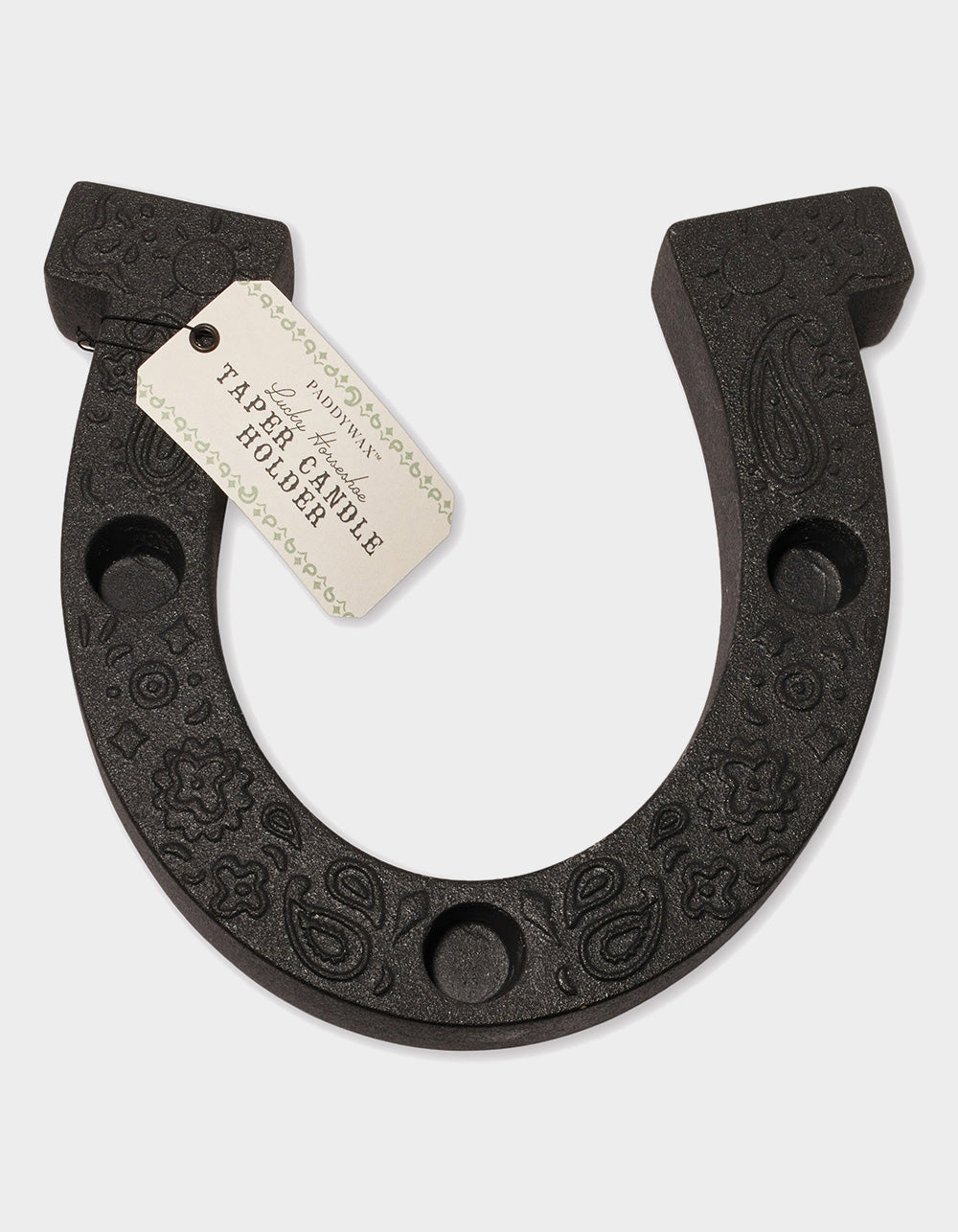 Paddywax Nashville Black Ceramic Horseshoe Taper Holder