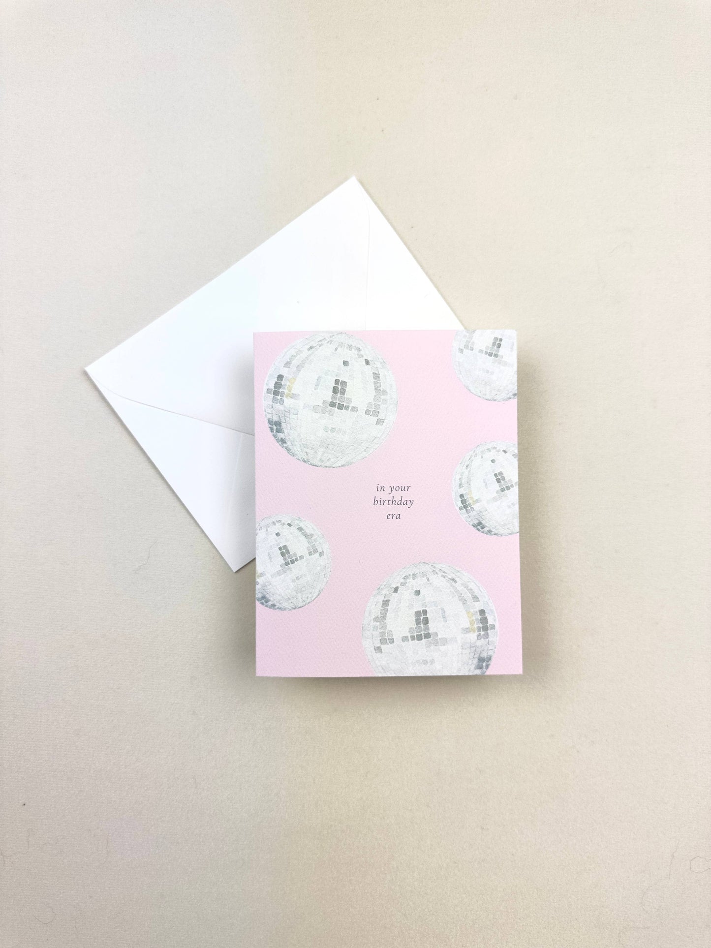 In your Birthday Era Disco Ball Watercolor Greeting Card