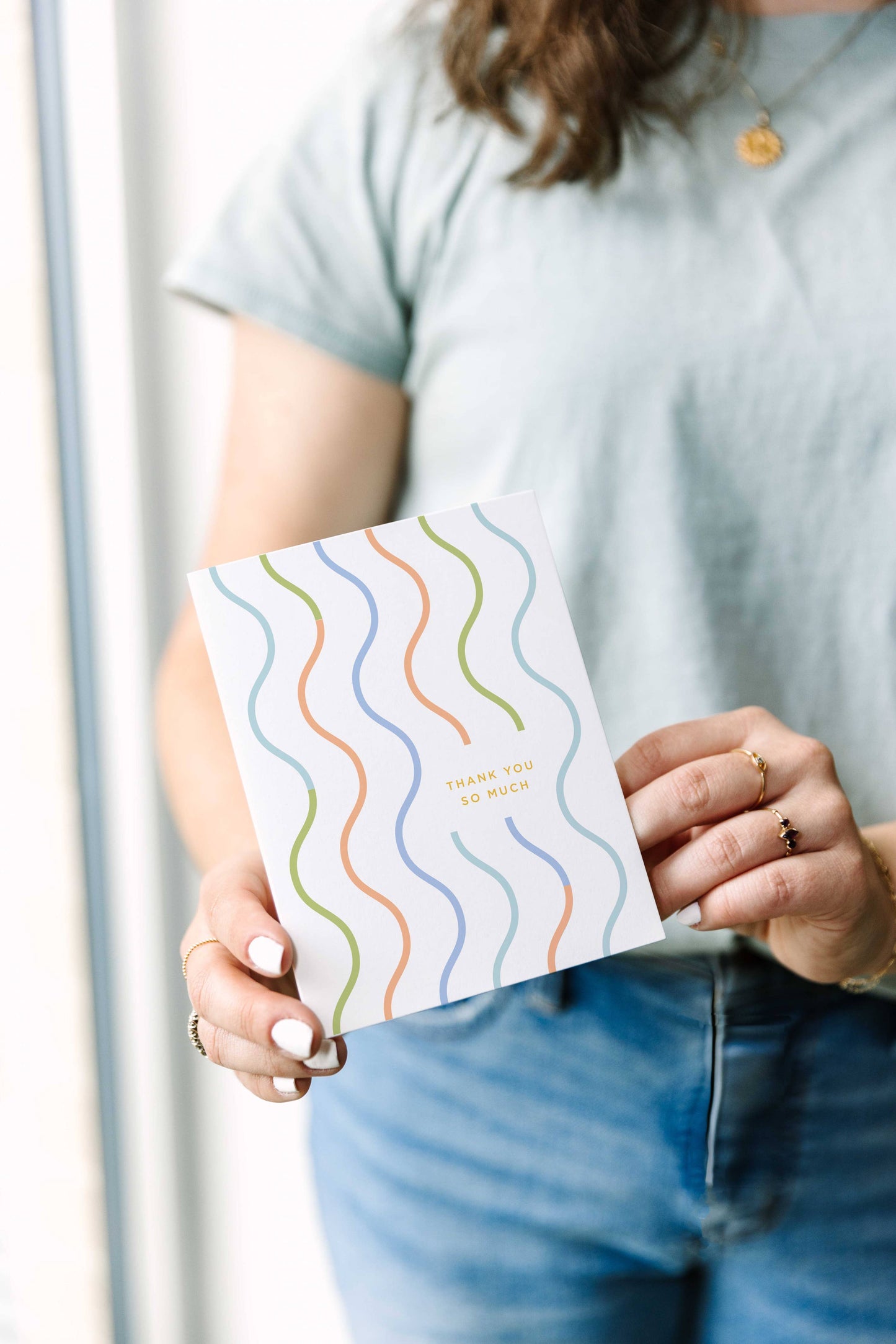 Vertical Waves | Thank You Greeting Card