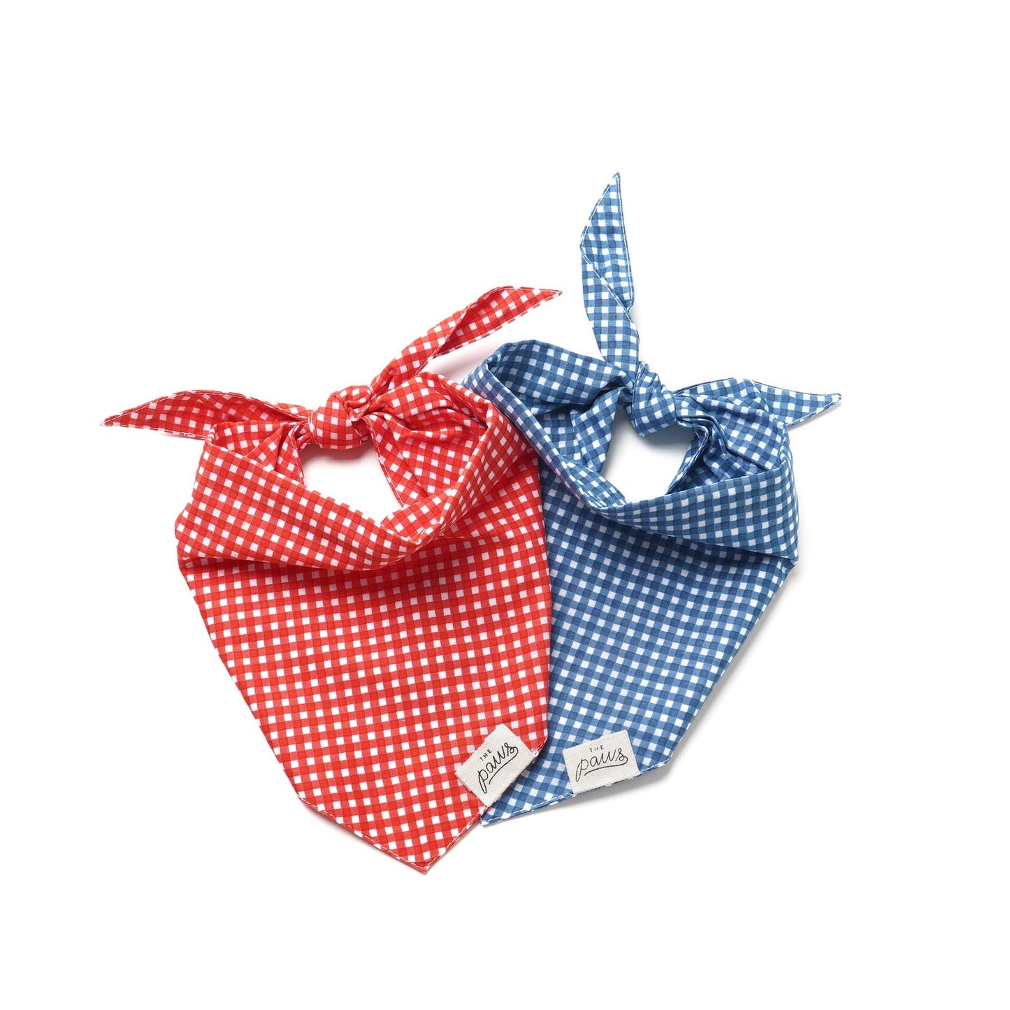 Blue Gingham Dog Bandana: L