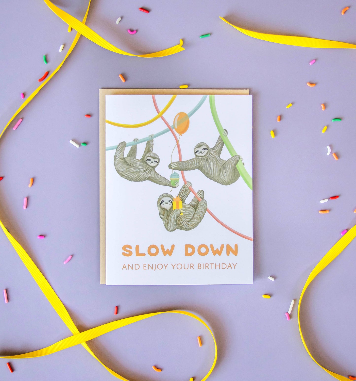 Slow Sloth Birthday Card