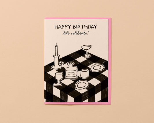 Dinner Party Birthday Card - Foodie, Hygge, Scandinaivan