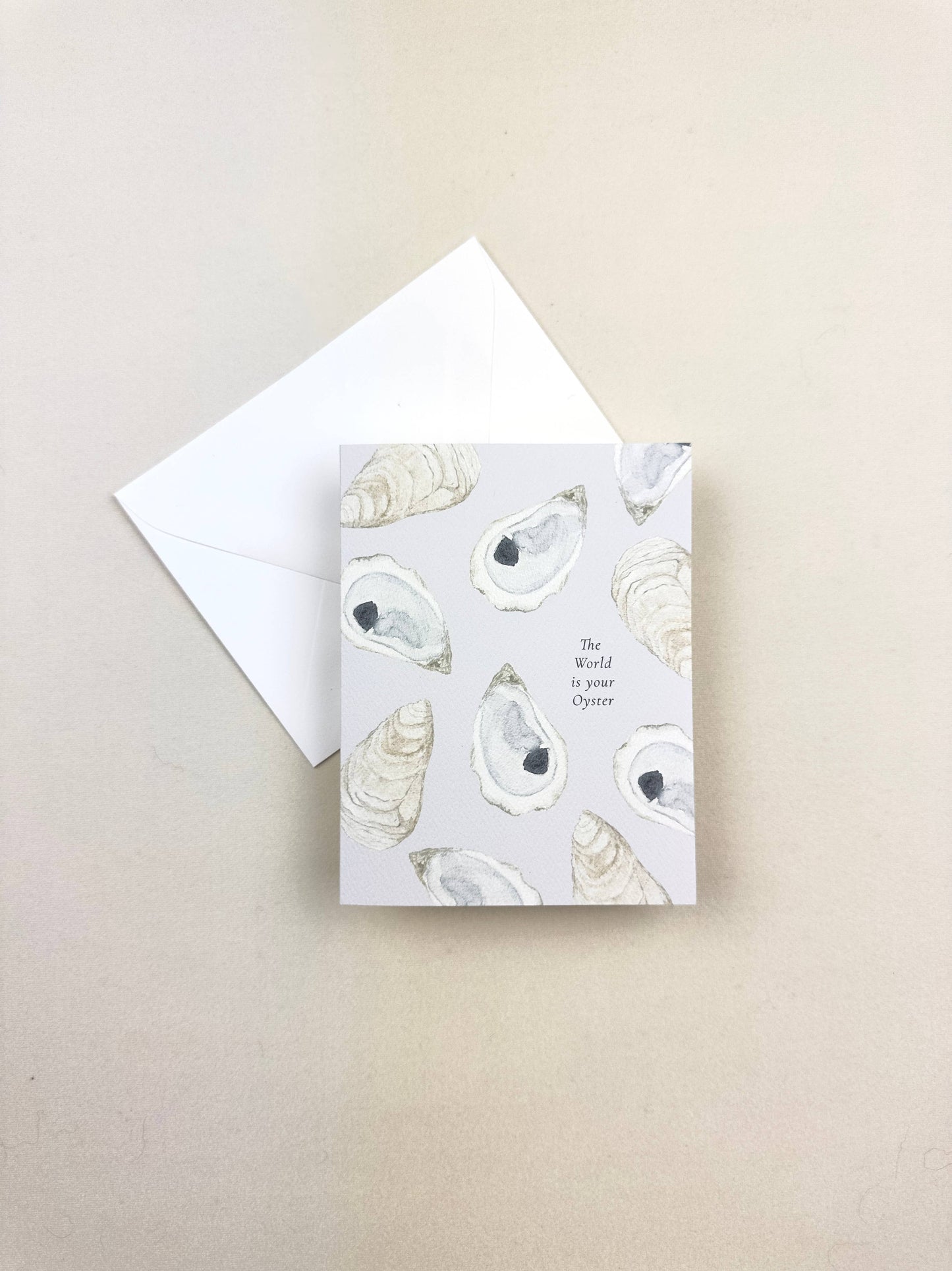 The World is Your Oyster Watercolor Greeting Card