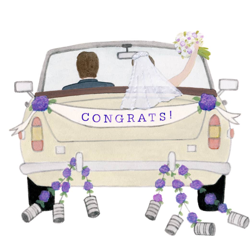 Congrats Car Wedding Card