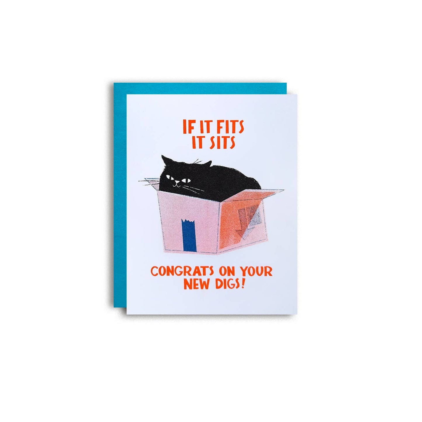 It Fits, It Sits - Risograph New Home Cat card
