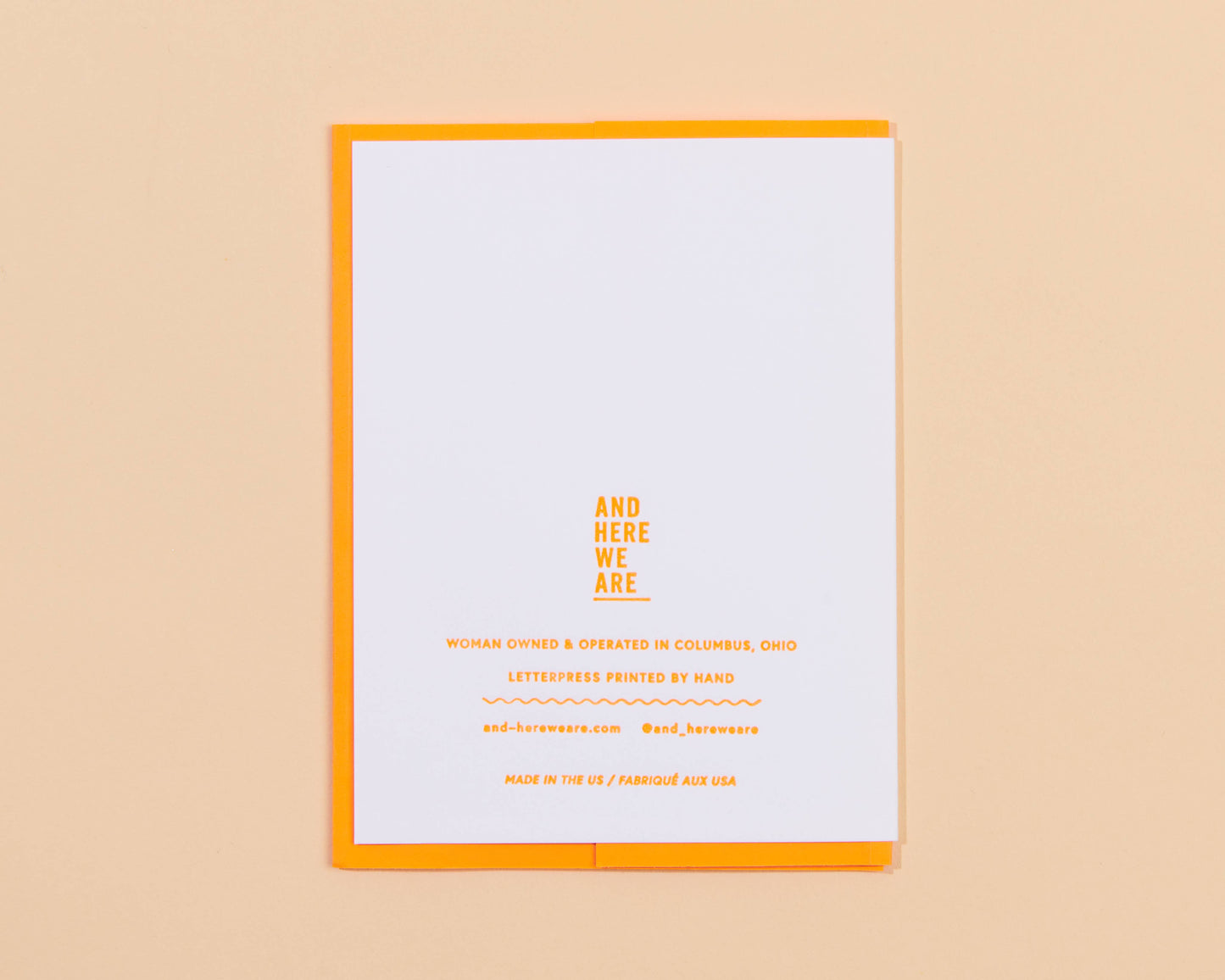 Neon Orange Letterpress Congrats Card