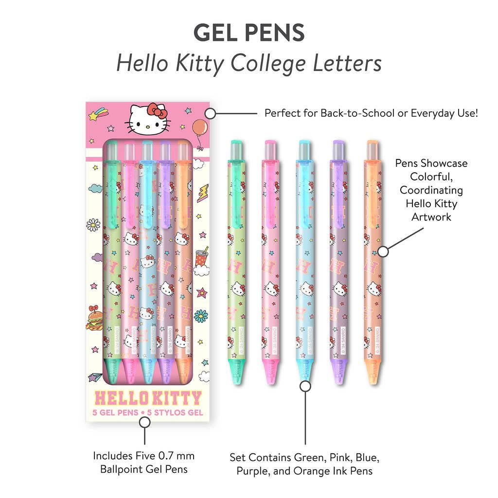 Hello Kitty College Letters Gel Pens