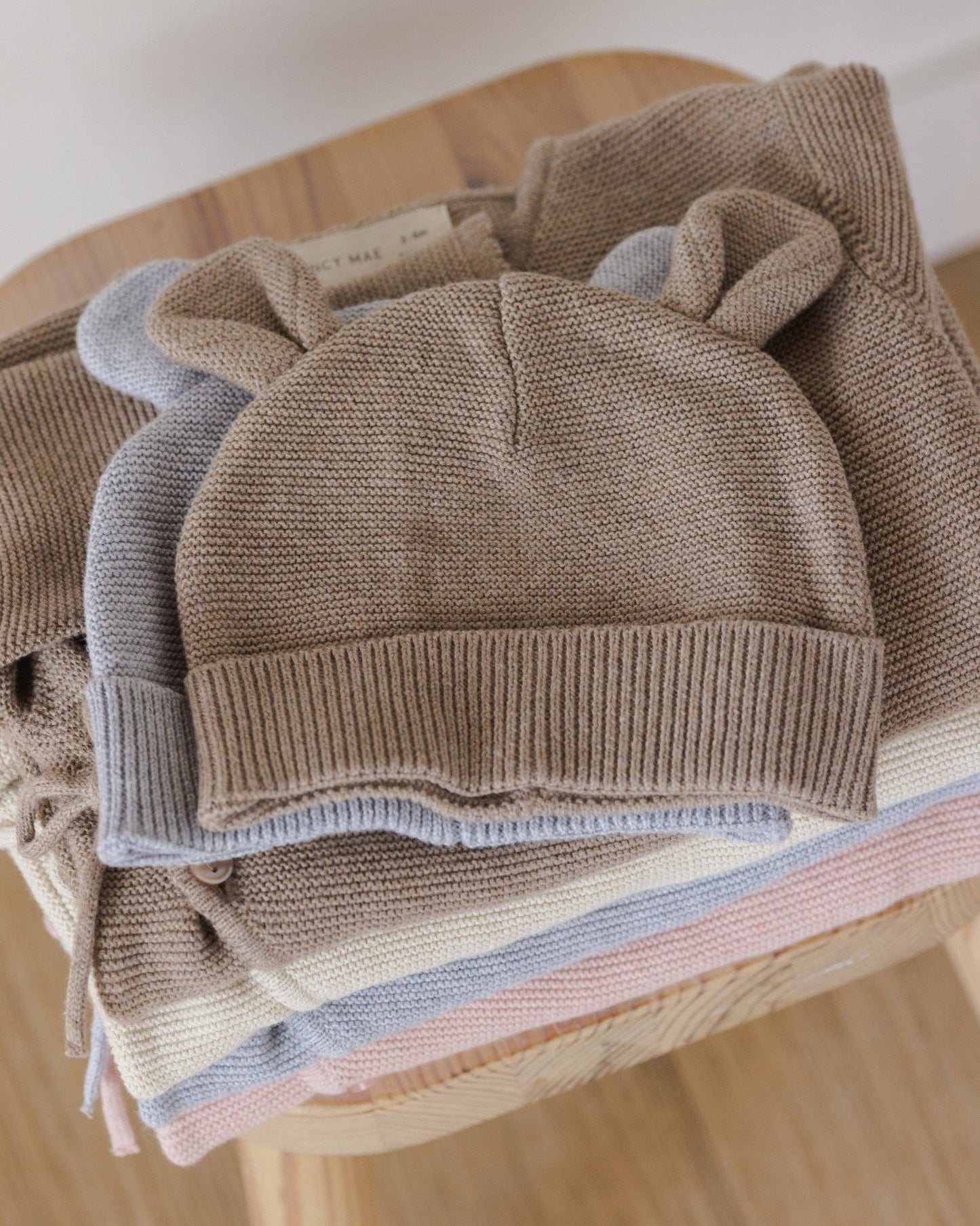 Baby Bear Beanie Heathered Dusty Blue: 3-6M